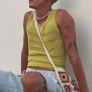 Collusion lime green knitted tank